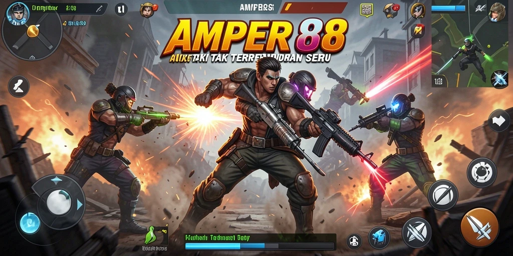 Tampilan seru dari gameplay AMPER88 yang penuh aksi.