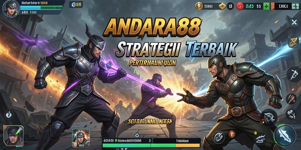 Tangkapan layar gameplay ANDARA88 menampilkan strategi perang yang intens.