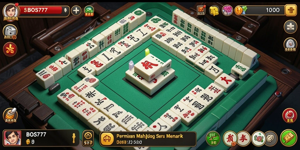 Tampilan screenshot BOS777 menampilkan gameplay Mahjong yang mendebarkan.