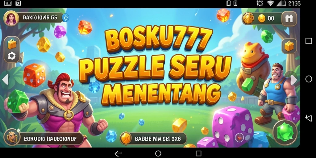 Screenshot gameplay BOSKU777 menampilkan suasana seru dan tantangan puzzle.