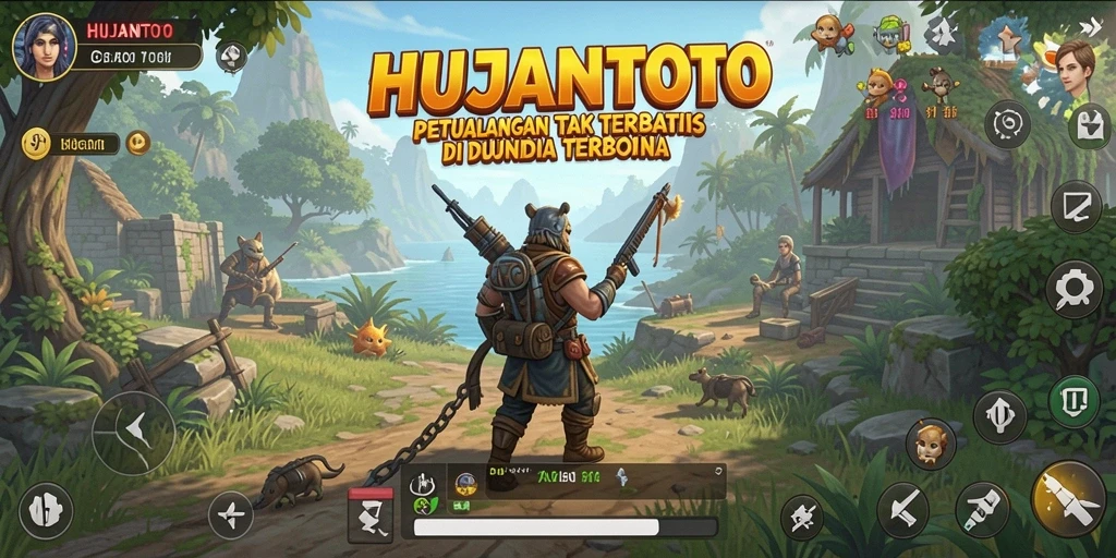 Tampilan menarik dari gameplay HUJANTOTO dalam dunia Open World.