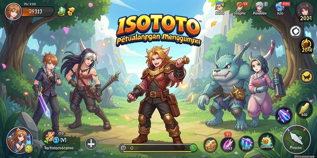 Tampilan gameplay menarik dari ISOTOTO dengan karakter Anime unik.
