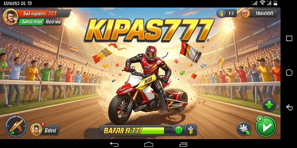 Tampilan gameplay seru KIPAS777 dalam balapan menantang.
