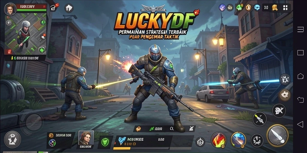 Screenshot gameplay LUCKYDF yang menunjukkan taktik cerdas dalam pertempuran.