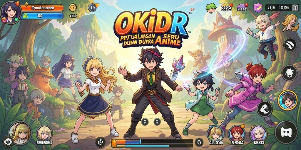 Tampilkan gameplay menarik dari OKIDR dengan karakter anime.