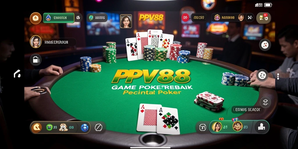 Screenshot gameplay PPV88 menampilkan aksi poker yang mendebarkan.