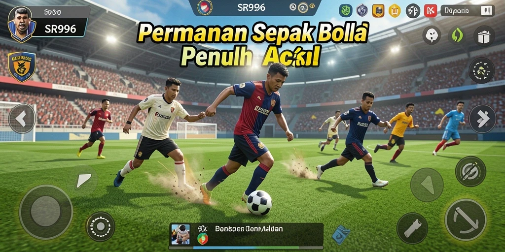 Tampilan gameplay SR996 yang mendebarkan di lapangan sepak bola.