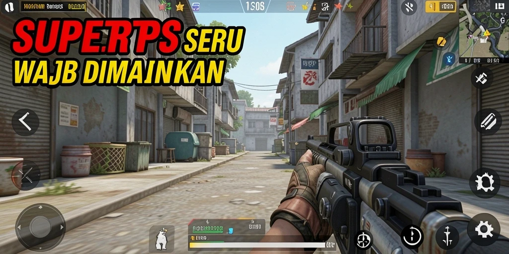 Gameplay SUPER33 yang seru dan mendebarkan selama pertempuran TPS.