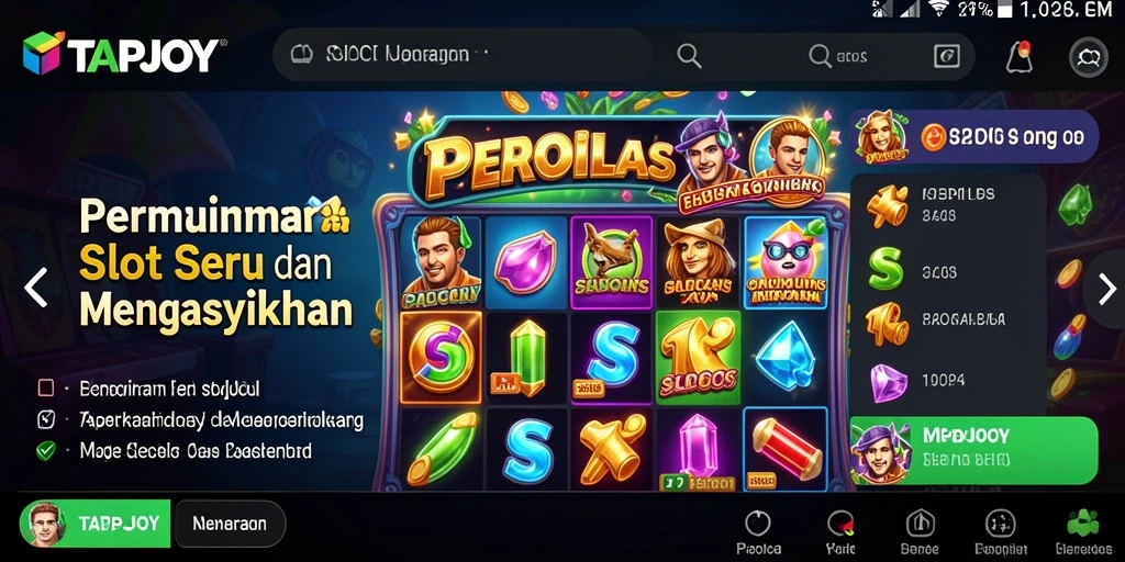 TAPJOY menampilkan gameplay Slot yang menarik dan penuh warna.