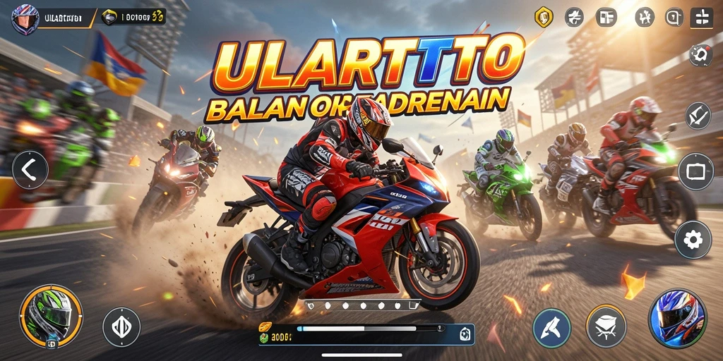 Gameplay mendebarkan ULARTOTO saat balapan motor.