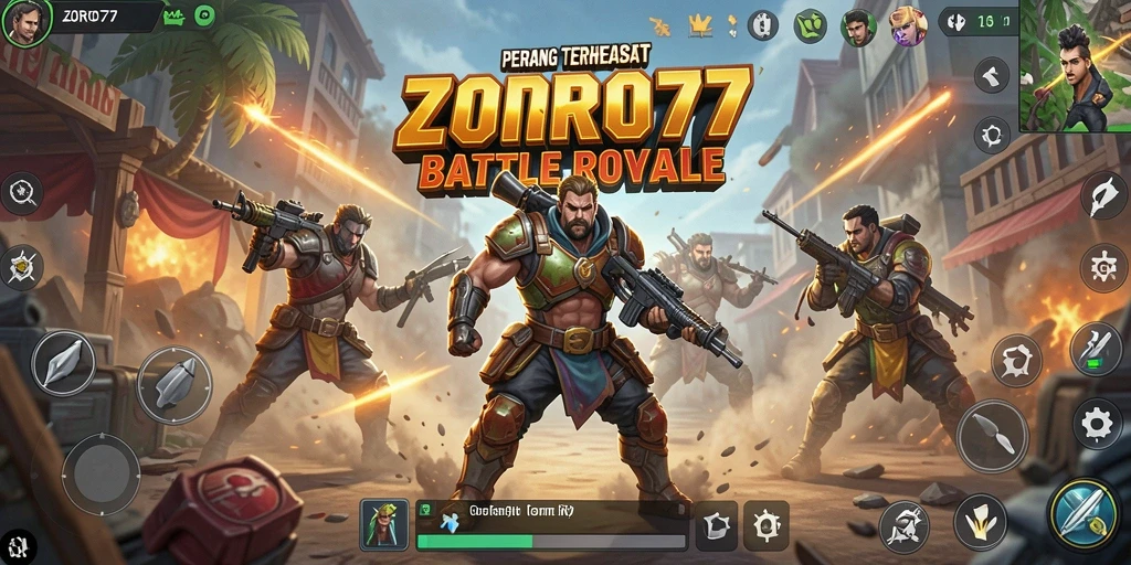 Tampilan gameplay seru dalam pertempuran Battle Royale.